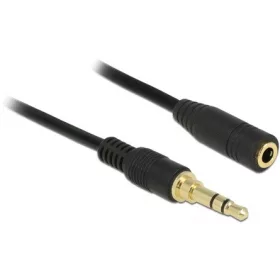   Delock Jack stereo 3,5mm (3pin) -> Jack stereo 3,5mm (3pin) M/F audio kábel hosszabbító 2m fekete
