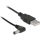 Delock USB-A 2.0 -> DC 5,5 x 2,5mm M/M tápkábel 1.5m fekete 90°
