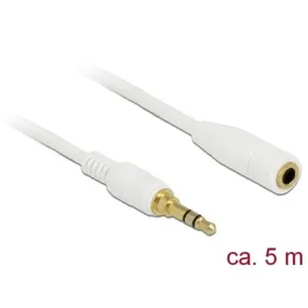   Delock Jack stereo 3,5mm (3pin) -> Jack stereo 3,5mm (3pin) M/F audio kábel hosszabbító 5m fehér