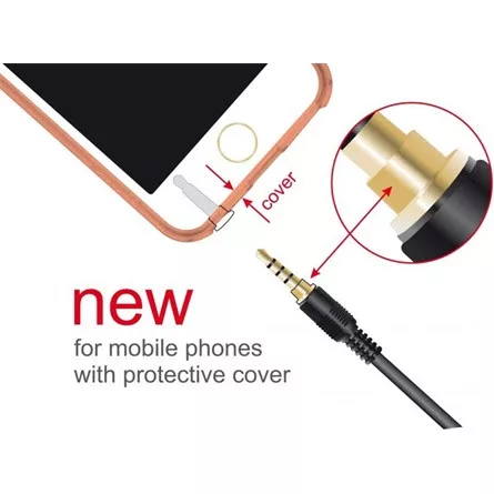 Delock Jack stereo 3,5mm (4pin) -> Jack stereo 3,5mm (4pin) M/M audio kábel 1m fekete