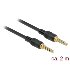   Delock Jack stereo 3,5mm (4pin) -> Jack stereo 3,5mm (4pin) M/M audio kábel 2m fekete
