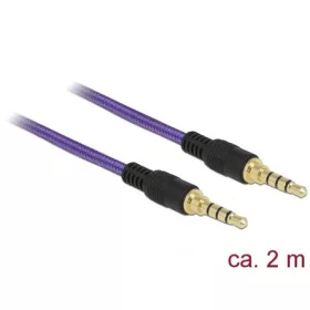   Delock Jack stereo 3,5mm (4pin) -> Jack stereo 3,5mm (4pin) M/M audio kábel 2m lila