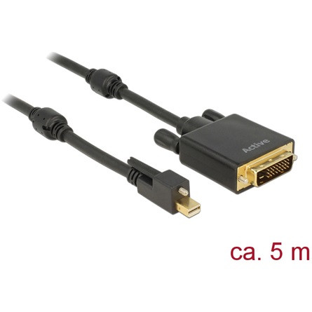 Delock Mini- DisplayPort 1.2 -> DVI-D M/M video jelkábel 5m fekete