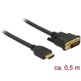   Delock bidirectional HDMI 1.4 -> DVI-D M/M video kábel 0.5m fekete