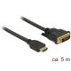 Delock bidirectional HDMI 1.4 -> DVI-D M/M video kábel 5m fekete