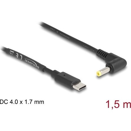 Delock USB tápkábel > DC 4,0 x 1,7 mm apa 90  1,5 m