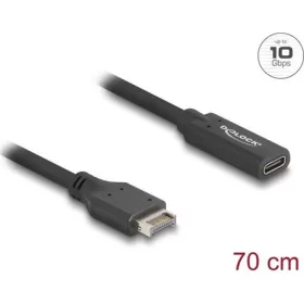   Delock USB-E A Key -> USB-C 3.2 Gen2 M/F adatkábel 0.7m fekete