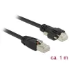 Delock 1 m-es RJ45 dugó > RJ45 dugó csavarokkal csatlakozós Cat.6 SSTP kábel