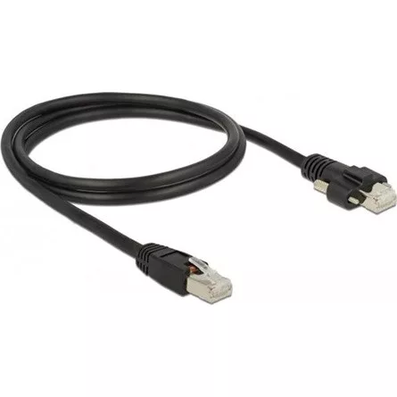 Delock 1 m-es RJ45 dugó > RJ45 dugó csavarokkal csatlakozós Cat.6 SSTP kábel