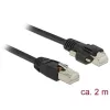 Delock 2 m-es RJ45 dugó > RJ45 dugó csavarokkal csatlakozós Cat.6 SSTP kábel
