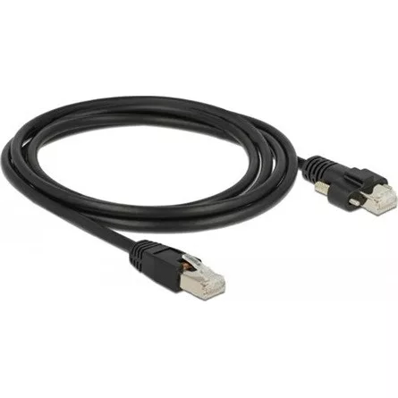 Delock 2 m-es RJ45 dugó > RJ45 dugó csavarokkal csatlakozós Cat.6 SSTP kábel
