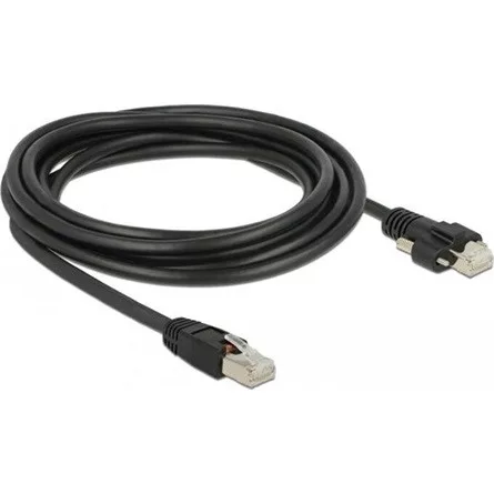Delock 3 m-es RJ45 dugó > RJ45 dugó csavarokkal csatlakozós Cat.6 SSTP kábel