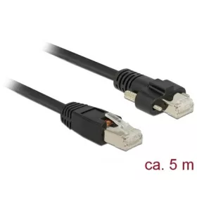   Delock RJ45 CAT6A S/FTP -> RJ45 CAT6A S/FTP M/M adatkábel 5m fekete csavaros rögzítés