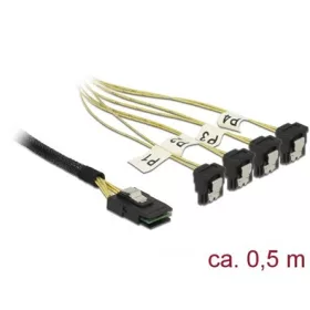   Delock SAS mini SFF-8087 -> 4db SATA M/F adatkábel 0.5m 90°