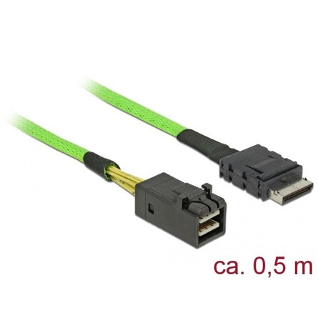 Delock OCuLink SFF-8611 -> SAS mini SFF-8643 M/M adatkábel 0.5m zöld