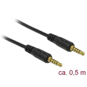   Delock Jack stereo 3,5mm (5pin) -> Jack stereo 3,5mm (5pin) M/M audio kábel 0.5m fekete