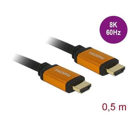 Delock HDMI 2.1 M/M video jelkábel 0.5m fekete