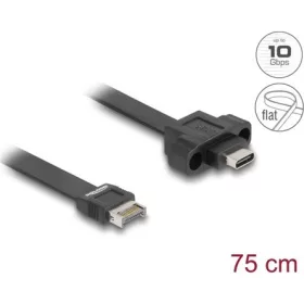   Delock USB-E A Key -> USB-C 3.2 Gen2 M/M adatkábel 0.75m fekete panel-mount