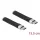 Delock lapos USB-C 3.2 Gen2 -> USB-C 3.2 Gen2 M/M adatkábel 0.13m fekete PD 3A E-Marker
