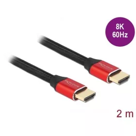   Delock certified HDMI 2.1 -> HDMI 2.1 M/M video kábel 2m piros