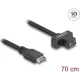 Delock USB-E A Key -> USB-C 3.2 Gen2 M/F adatkábel 0.7m fekete panel-mount