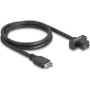 Delock USB-E A Key -> USB-C 3.2 Gen2 M/F adatkábel 0.7m fekete panel-mount