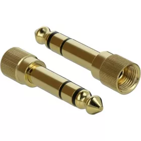   Delock Jack stereo 3,5mm (3pin) -> Jack stereo 3,5mm (3pin) M/M audio kábel 5m fekete 6,35mm-es adapterrel