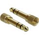 Delock Jack stereo 3,5mm (3pin) -> Jack stereo 3,5mm (3pin) M/M audio kábel 5m fekete 6,35mm-es adapterrel