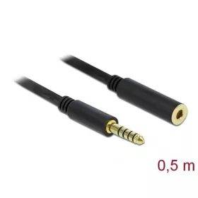   Delock Jack stereo 4,4mm (5pin) -> Jack stereo 4,4mm (5pin) M/F audio kábel hosszabbító 0.5m fekete