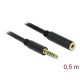 Delock Jack stereo 4,4mm (5pin) -> Jack stereo 4,4mm (5pin) M/F audio kábel hosszabbító 0.5m fekete