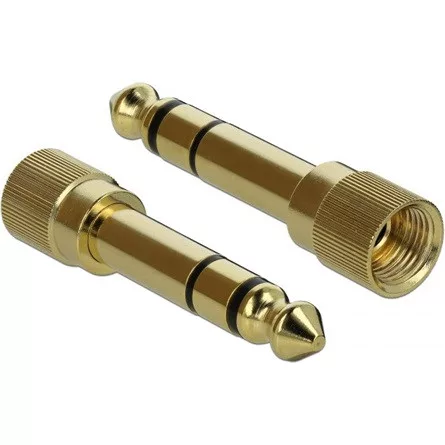 Delock Jack stereo 3,5mm (3pin) -> Jack stereo 3,5mm (3pin) M/F audio kábel hosszabbító 2m fekete +6,35mm adapter