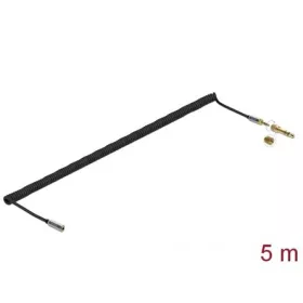   Delock Jack stereo 3,5mm (3pin) -> Jack stereo 3,5mm (3pin) M/F audio kábel hosszabbító 5m fekete +6,35mm adapter