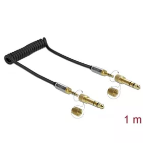   Delock Jack stereo 3,5mm (3pin) -> Jack stereo 3,5mm (3pin) M/M audio kábel 1m fekete +6,35mm adapter