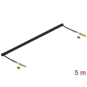   Delock Jack stereo 3,5mm (3pin) -> Jack stereo 3,5mm (3pin) M/M audio kábel 5m fekete +6,35mm adapter