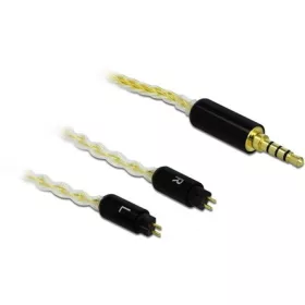   Delock Jack stereo 3,5mm (4pin) -> 2db 2 pin M/M audio kábel 1.2m fehér-sárga
