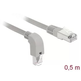   Delock RJ45 CAT6 S/FTP -> RJ45 CAT6 S/FTP M/M adatkábel 0.5m szürke 90° egyenes/le