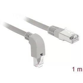   Delock RJ45 CAT6 S/FTP -> RJ45 CAT6 S/FTP M/M adatkábel 1m szürke 90° egyenes/le