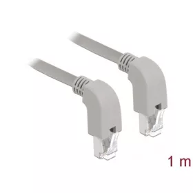   Delock RJ45 CAT6 S/FTP -> RJ45 CAT6 S/FTP M/M adatkábel 1m szürke 90° fel/le