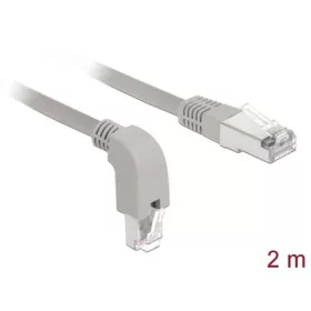   Delock RJ45 CAT6A S/FTP -> RJ45 CAT6A S/FTP M/M adatkábel 2m szürke 90° egyenes/le