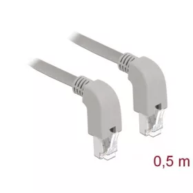  Delock RJ45 CAT6A S/FTP -> RJ45 CAT6A S/FTP M/M adatkábel 0.5m szürke 90° le/le