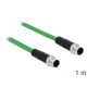 Delock M12 4pin D-code -> M12 4pin D-code M/M adatkábel 1m zöld TPU