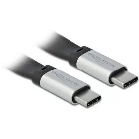   Delock USB-C 3.2 Gen2 -> USB-C 3.2 Gen2 M/M adatkábel 0.22m fekete PD 3A E-Marker