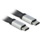 Delock USB-C 3.2 Gen2 -> USB-C 3.2 Gen2 M/M adatkábel 0.22m fekete PD 3A E-Marker