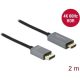 Delock DisplayPort 1.4 -> HDMI 2.0 M/M aktív video kábel 2m szürke-fekete HDR