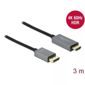   Delock DisplayPort 1.4 -> HDMI 2.0 M/M aktív video kábel 3m szürke-fekete HDR