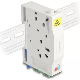   Delock Optikai szál csatlakoztató doboz DIN sínhez csatlakozó tartállyal és 2 x SC Simplex coupler-rel