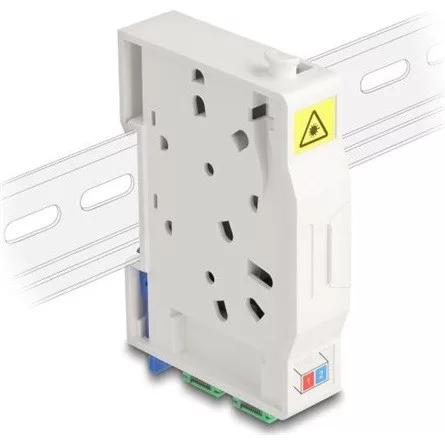 Delock Optikai szál csatlakoztató doboz DIN sínhez csatlakozó tartállyal és 2 x SC Simplex coupler-rel