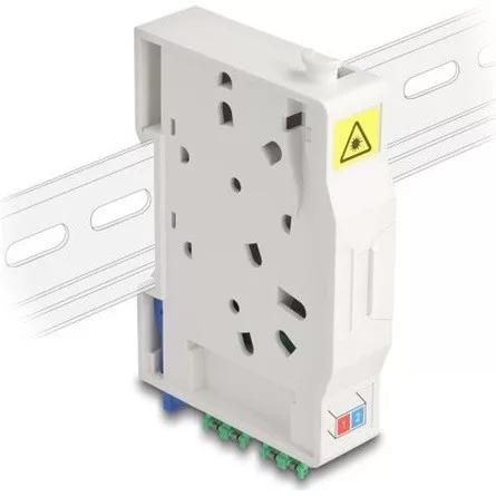 Delock Optikai szál csatlakoztató doboz DIN sínhez csatlakozó tartállyal és 2 xLC Duplex coupler-rel