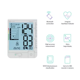   TrueLife Pulse BT Digitális, felkaros vérnyomásmérő, Bluetooth applikációval