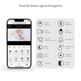   TrueLife NannyCam R3 Smart Forgó bébiőr Smart alkalmazással